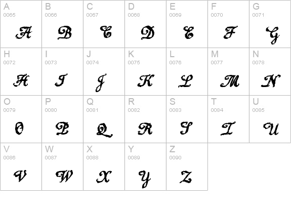 Raymond uppercase A-Z preview