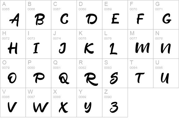 Razan Script uppercase A-Z preview