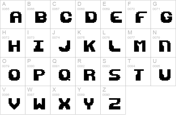 Razor 1911 Retro uppercase A-Z preview
