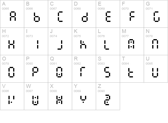 Readout-OneFront uppercase A-Z preview