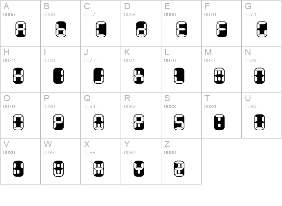 Readout-TwoBack uppercase A-Z preview