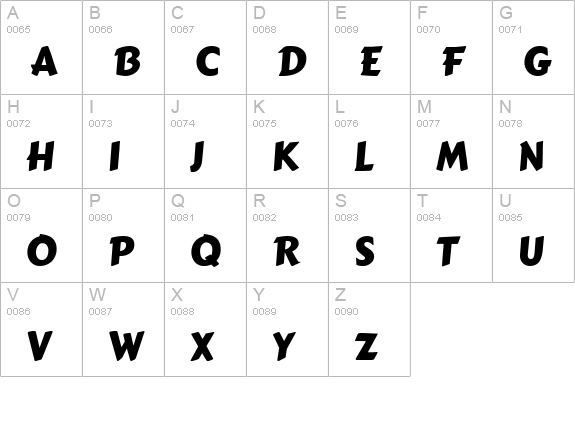 Real Cartoon uppercase A-Z preview