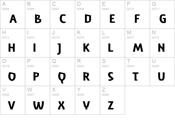 Reality-Heavy uppercase A-Z preview