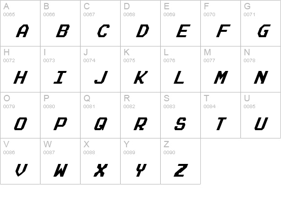 Realpolitik Condensed Italic uppercase A-Z preview