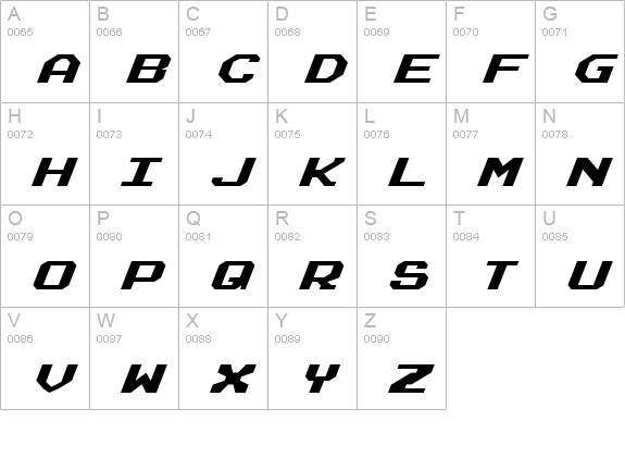 Realpolitik Expanded Italic uppercase A-Z preview