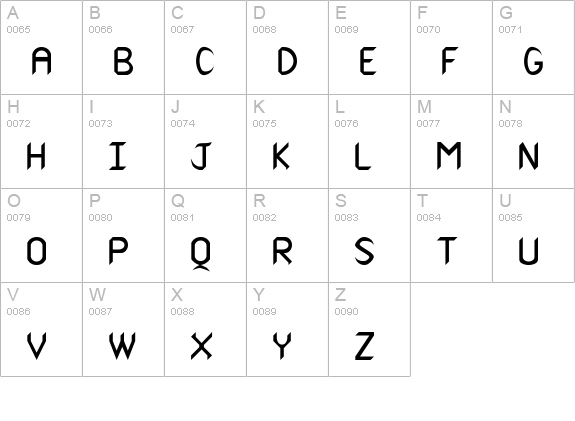 Rearaborn uppercase A-Z preview