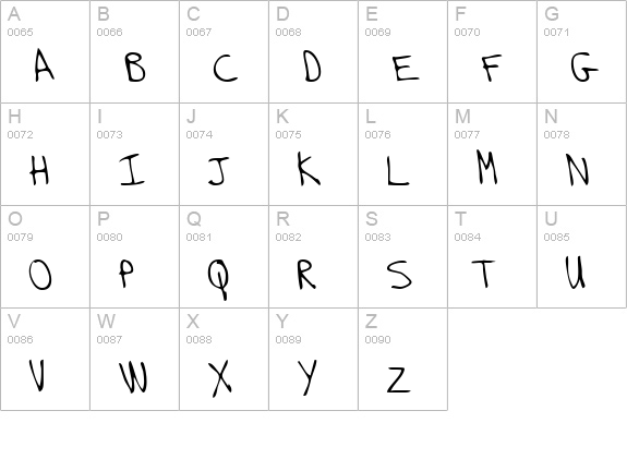 ReardonsHand Regular uppercase A-Z preview