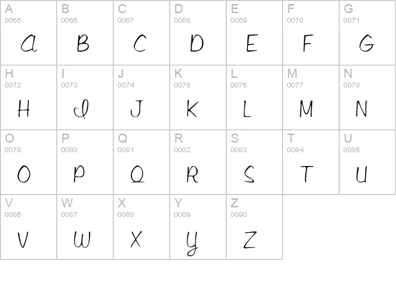 Rebecca uppercase A-Z preview