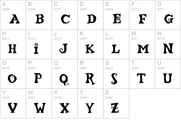 ReBucked uppercase A-Z preview