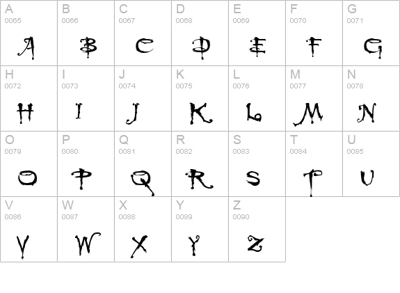 Rebuffed uppercase A-Z preview