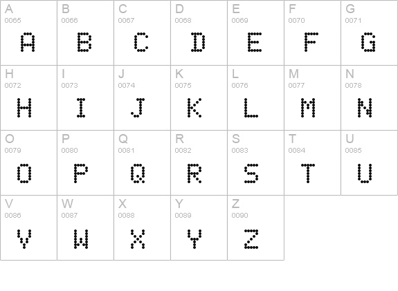 Receipt Demo uppercase A-Z preview