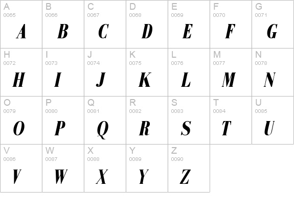 RecitalSSK BoldItalic uppercase A-Z preview