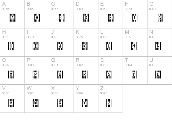 Recognition Nekkid uppercase A-Z preview