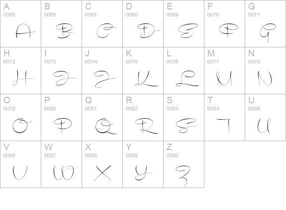 Recorda Script Personal Use Only uppercase A-Z preview