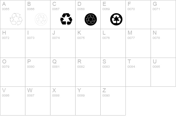 Recycle uppercase A-Z preview