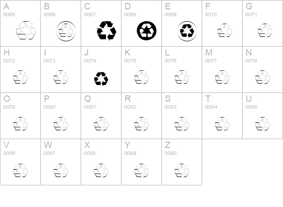 Recycle Medium uppercase A-Z preview