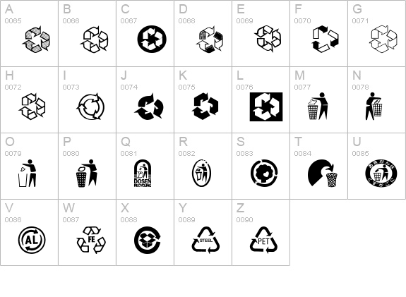 RecycleIt uppercase A-Z preview