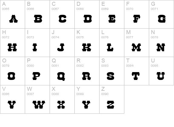 Red Dog Saloon uppercase A-Z preview