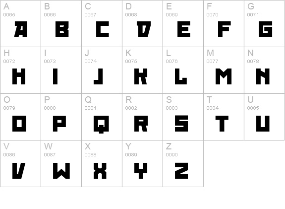 Red October Fat uppercase A-Z preview