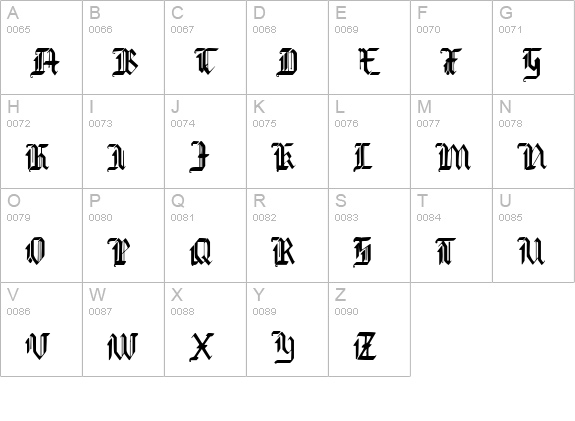 Redcoat Condensed uppercase A-Z preview