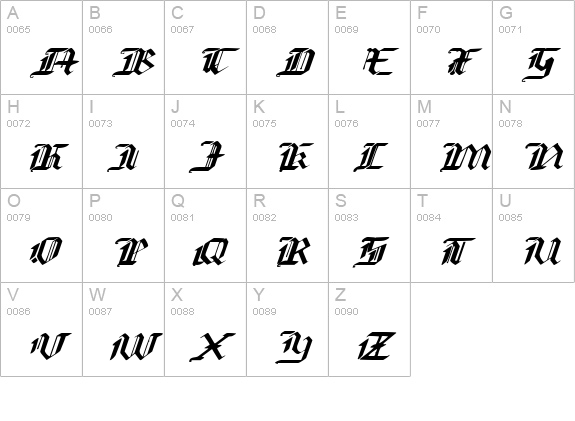 Redcoat Expanded Italic uppercase A-Z preview