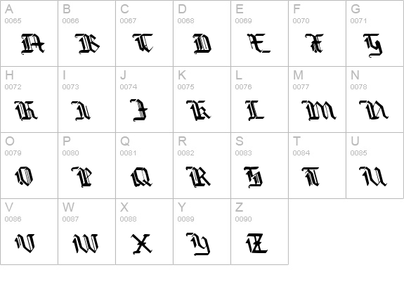 Redcoat Leftalic uppercase A-Z preview