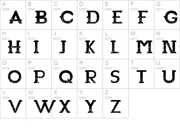 Redemption uppercase A-Z preview