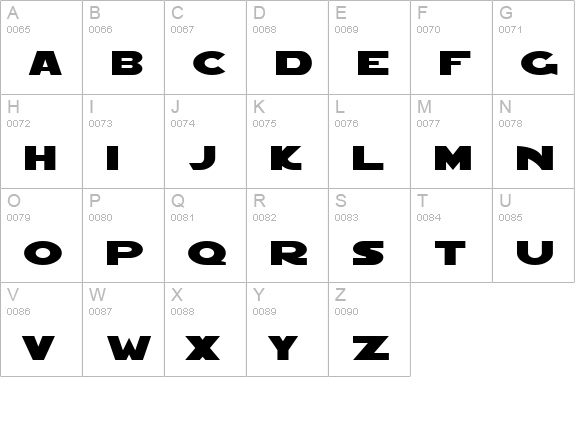 RedFive uppercase A-Z preview