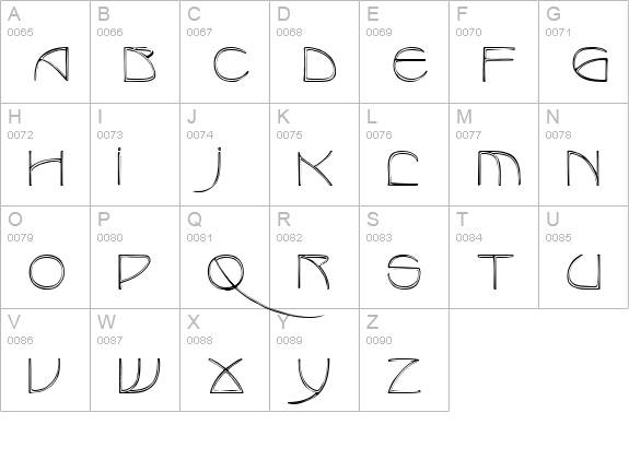 Redjamin Regular uppercase A-Z preview