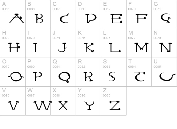 RedLetter Ex uppercase A-Z preview