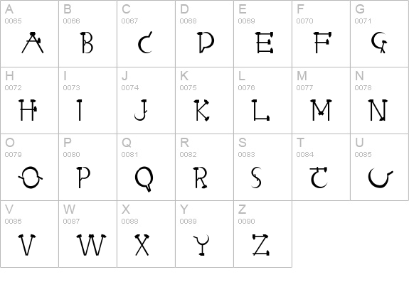 RedLetter-Normal uppercase A-Z preview