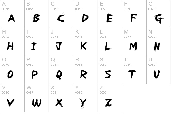 REDRUM uppercase A-Z preview