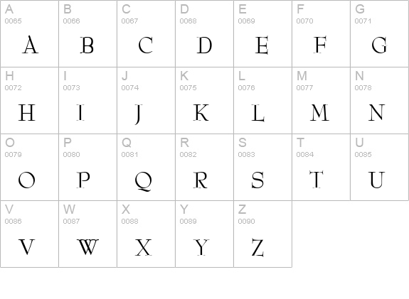 Reed Regular uppercase A-Z preview