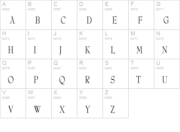 ReedFont Cn uppercase A-Z preview