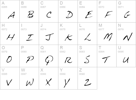 ReedsHand Regular uppercase A-Z preview