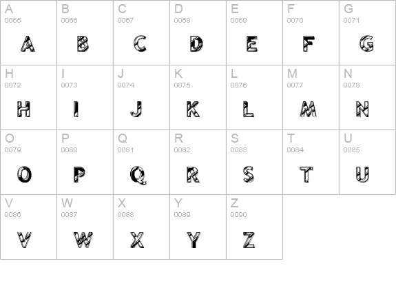 reflet uppercase A-Z preview