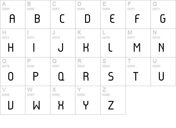 Reflex uppercase A-Z preview