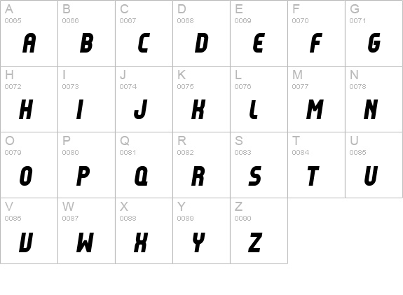 Reflex - Black Italic uppercase A-Z preview