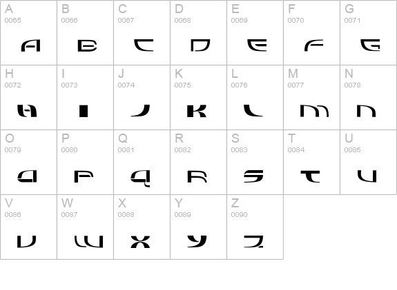 Refluxed uppercase A-Z preview