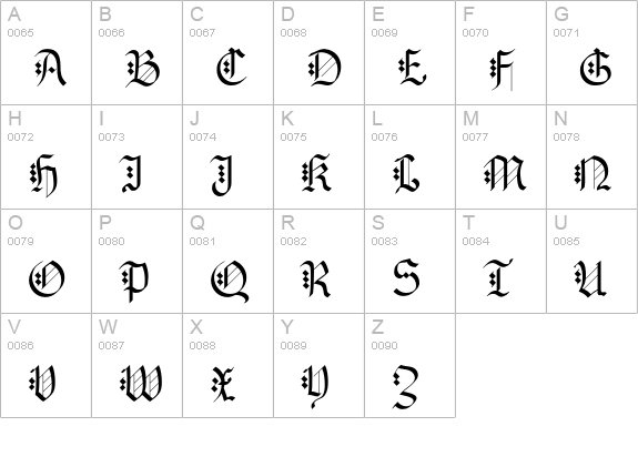 Reformator uppercase A-Z preview