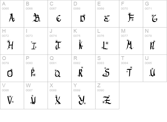 ReGifter Stars uppercase A-Z preview