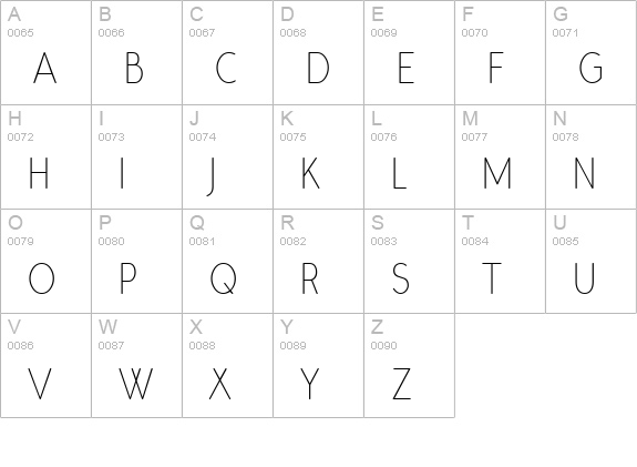 Register Sans BTN CnLt uppercase A-Z preview
