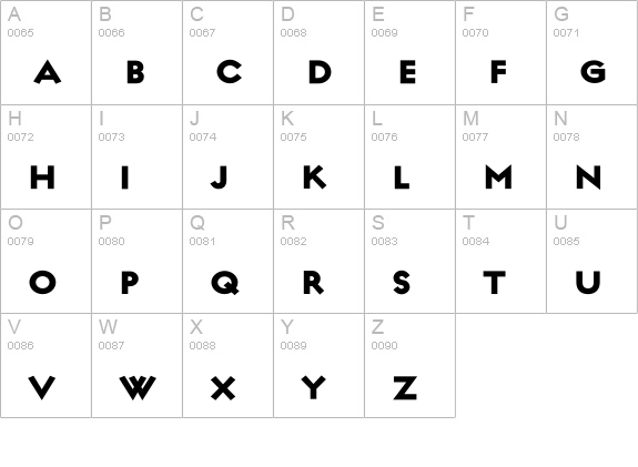 Regulator-Heavy uppercase A-Z preview