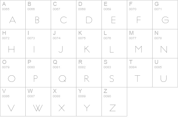 Regulator-Thin uppercase A-Z preview