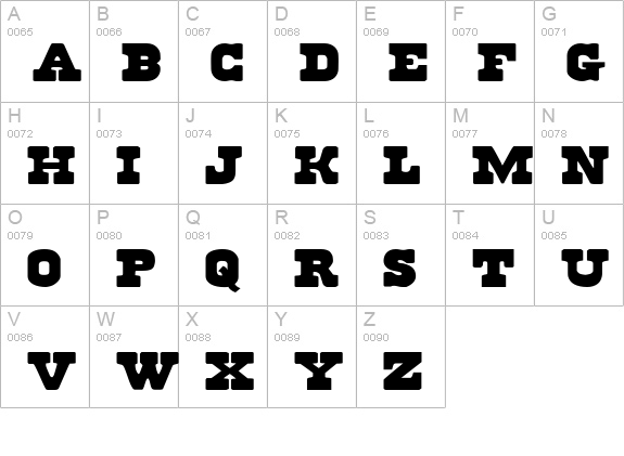 Regulators Expanded uppercase A-Z preview