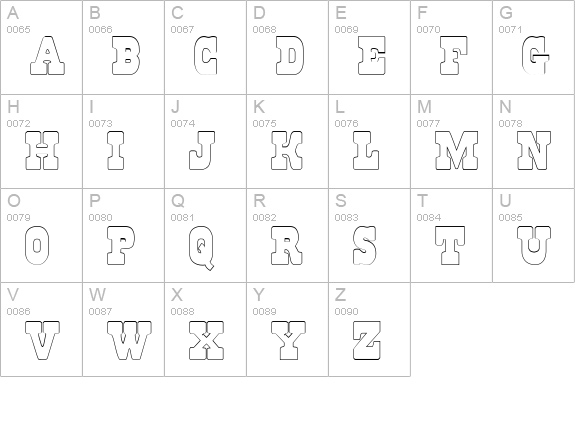 Regulators Outline uppercase A-Z preview