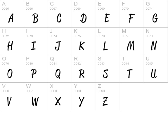 Reklame Script Regular uppercase A-Z preview