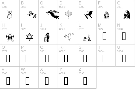 Religious 1 uppercase A-Z preview