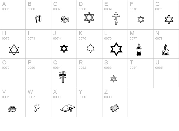 ReligiousP01 uppercase A-Z preview