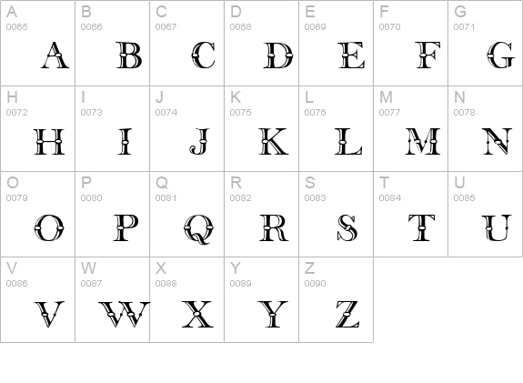 Relikt uppercase A-Z preview